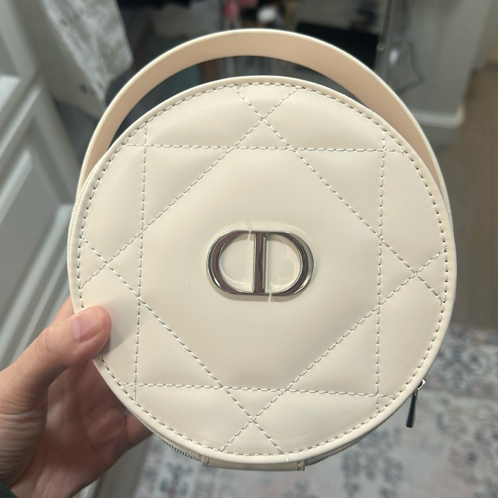 Dior beauty round vanity case with mirror